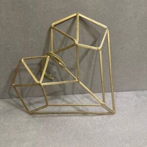 Geometric Gold Wire Sculpture